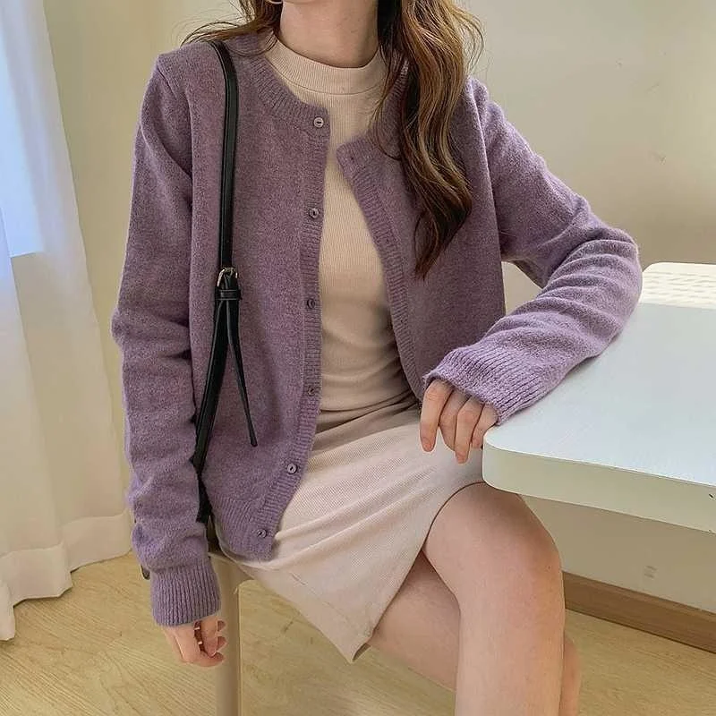 New Coat Women's Spring and Autumn All-Match Purple Loose Short Outer |