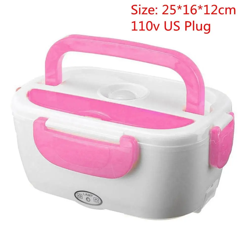 110V Pink US 220 л в 40 Вт портативный Электрический Ланч-бокс пищевой Bento Ланч-бокс нагревательный контейнер подогреватель пищи для детей EU US GB вилка - Цвет: 110V Pink US