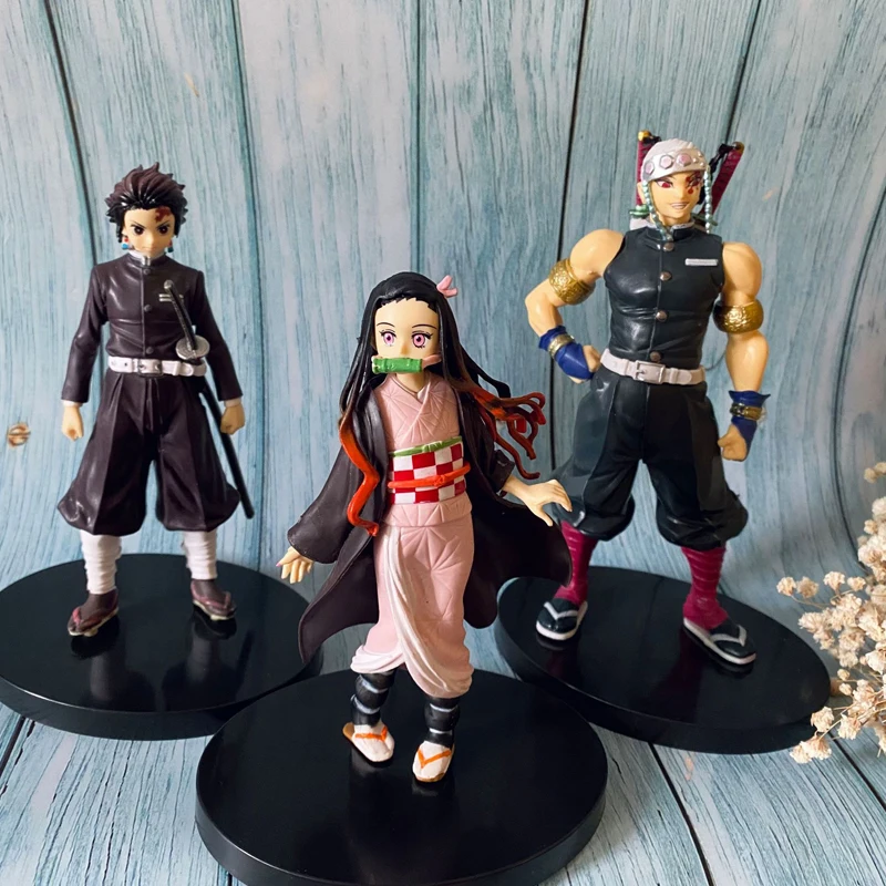 

Anime 16CM Demon Slayer Kimetsu no Yaiba Figure Kamado Tanjirou Action Figure Agatsuma Zenitsu Nezuko Warrior PVC Model Toys
