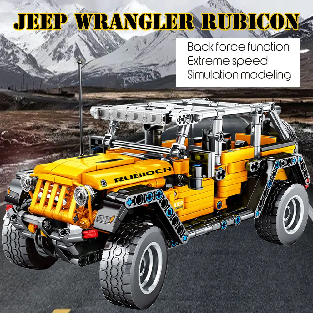 

BZDA City Off-Road Vehicle Building Blocks Mechanical Pull Back SUV Car Toys Model Bricks Toys for boys Kids Gifts