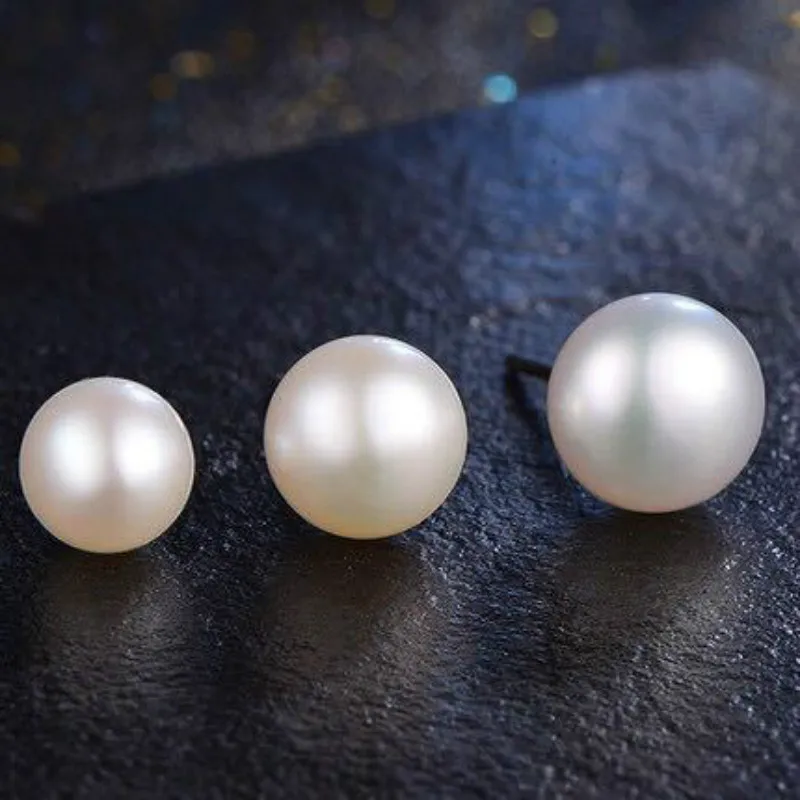 Женские серьги кольца с жемчугом 4/6/8 мм|Серьги-кольца| |