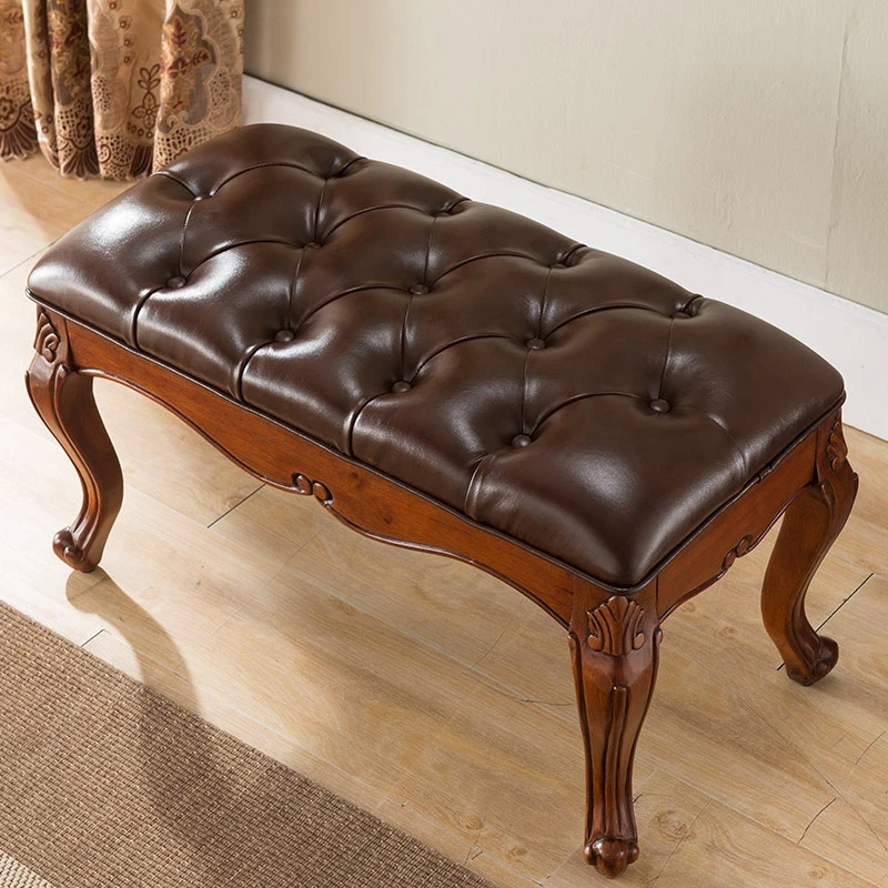 Табурет из твердой древесины для смены обуви в европейском стиле табурет