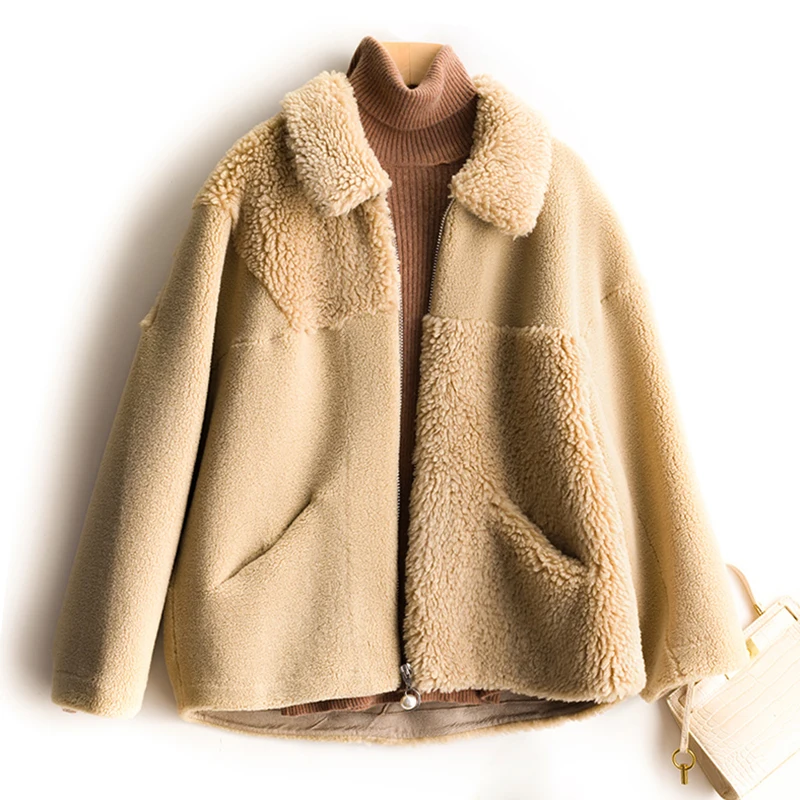 2019 зимняя женская куртка теплая свободная Шерстяная Смесь дизайнерское пальто