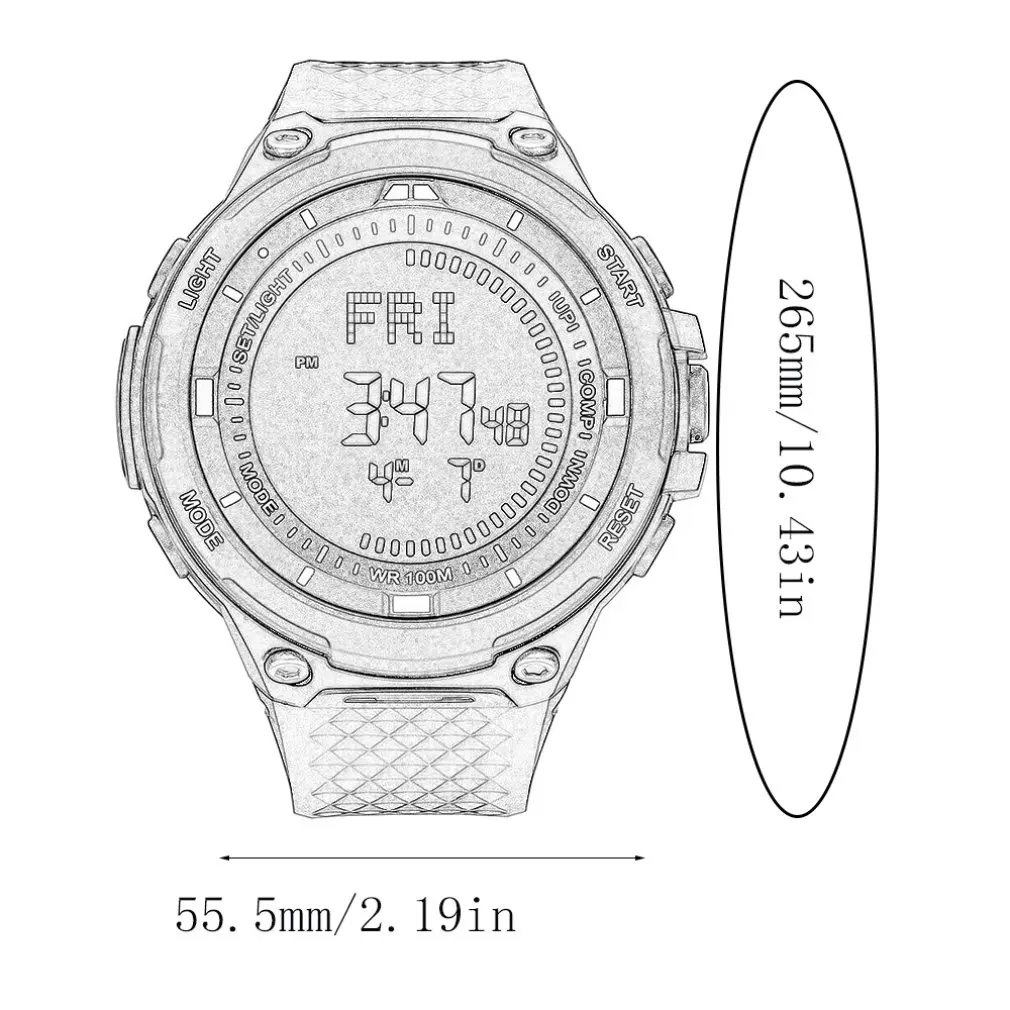 

Digital Watch Men's Waterproof Sport Clock Men Barometer Altimeter Thermometer Stopwatch Wrist Watch Relogio Masculino
