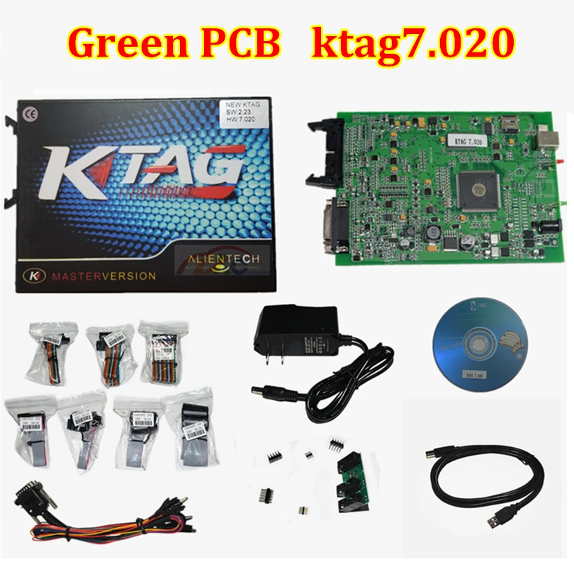 Самый KTAG V7.020 SW V2.25 онлайн мастер версия kess 5,017 V2.47 Нет Маркер тюнинг для автомобиля Грузовик ECU инструменты программирования - Цвет: Green PCB ktag7.020