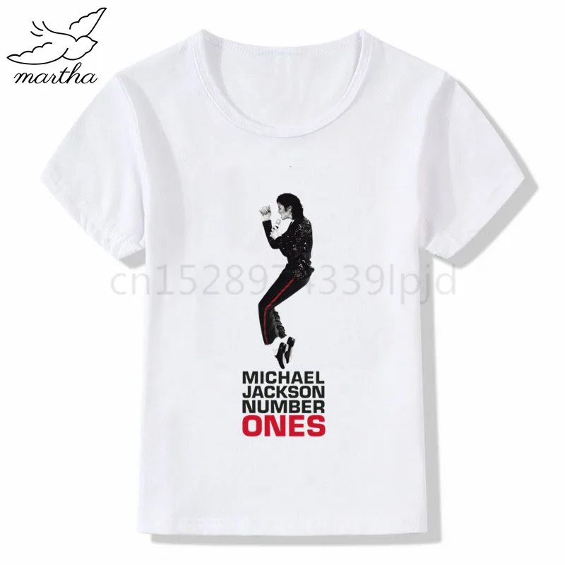 Детская белая футболка с принтом Майкла Джексона забавная мультипликационная
