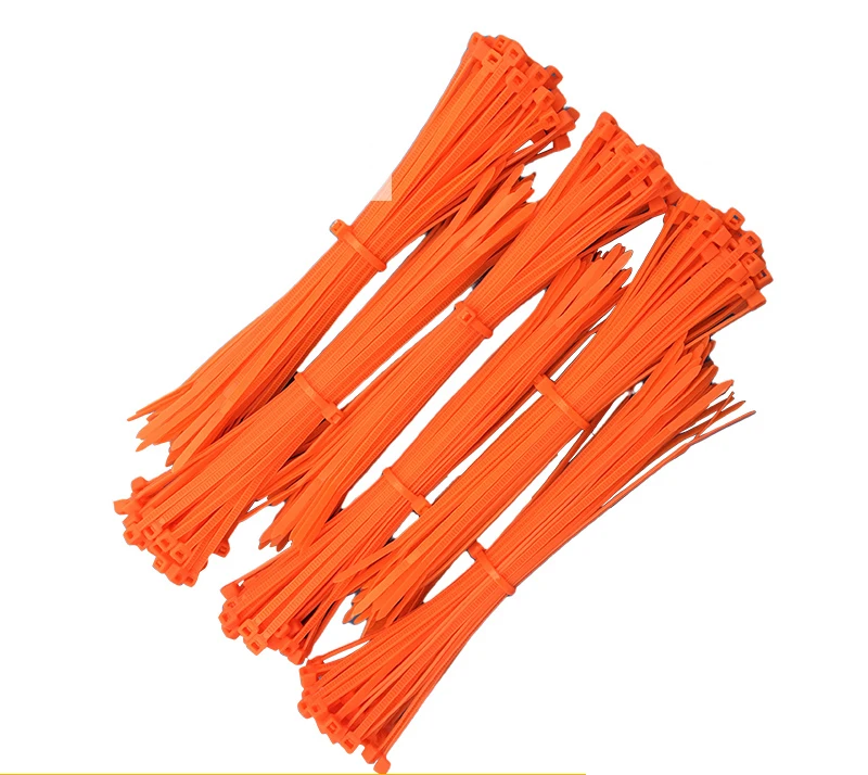 

Self-Locking Plastic Nylon Wire Cable Zip Ties 100pcs orange Cable Ties Fasten Loop Cable Various specifications