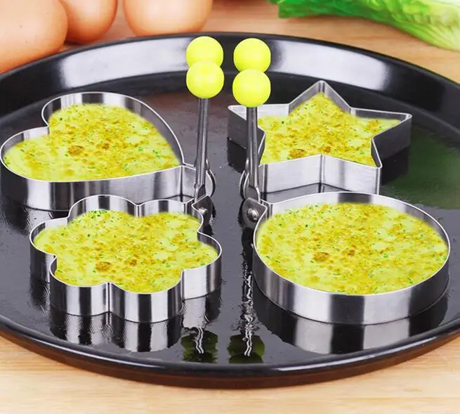 

5pcs/set Stainless Steel Cute Shaped Fried Egg Mold Pancake Rings Mold Kitchen Tool