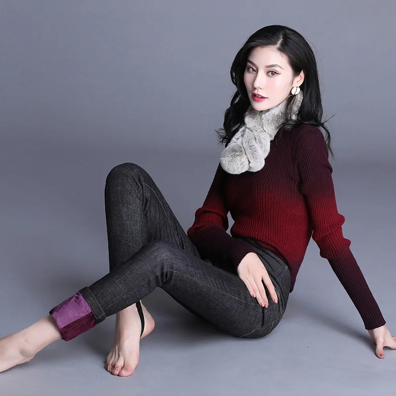 2020 новые зимние теплые толстые эластичные с высокой талией повседневные