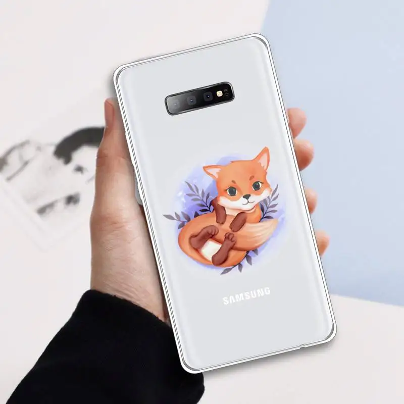 

Fox cute animal Phone Case Transparent For Samsung Galaxy A 71 21s S note 8 9 10 plus 20 ultra