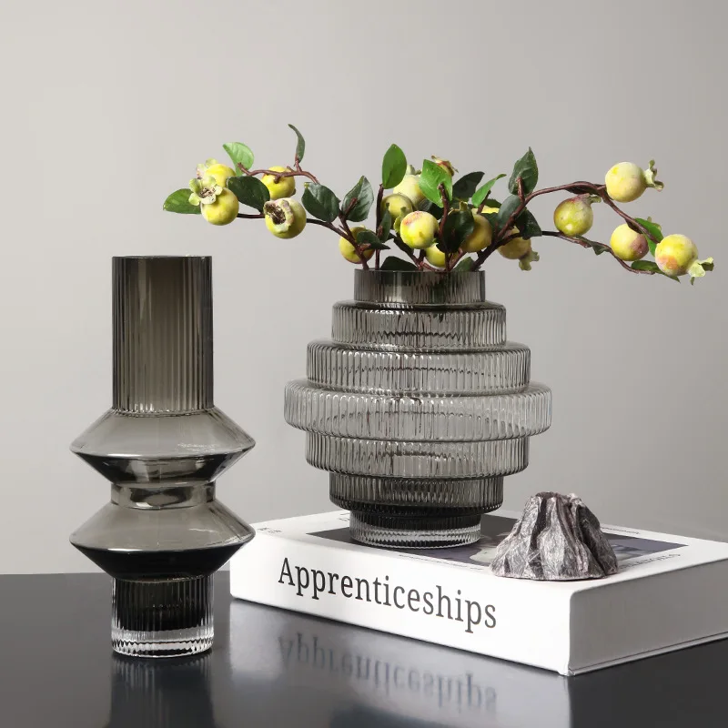 

Nordic Luxury Large Glass Vase Decoration Modern Art Transparent Vase Living Room Decoration Household Flower Arrangement Decor