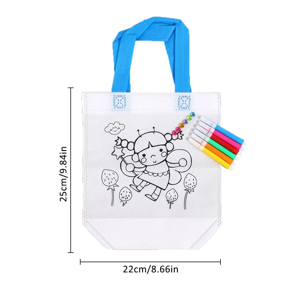 10 шт./компл. &quotсделай сам&quot для детей ручная роспись ручной Сумки холсты работы в