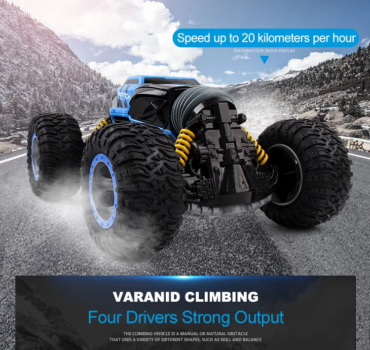 2,4 г четырехколесный привод RC автомобили гусеничный 4WD двухсторонний трюк трансформирующий автомобиль игрушка перезаряжаемый автомобиль подарок на день рождения