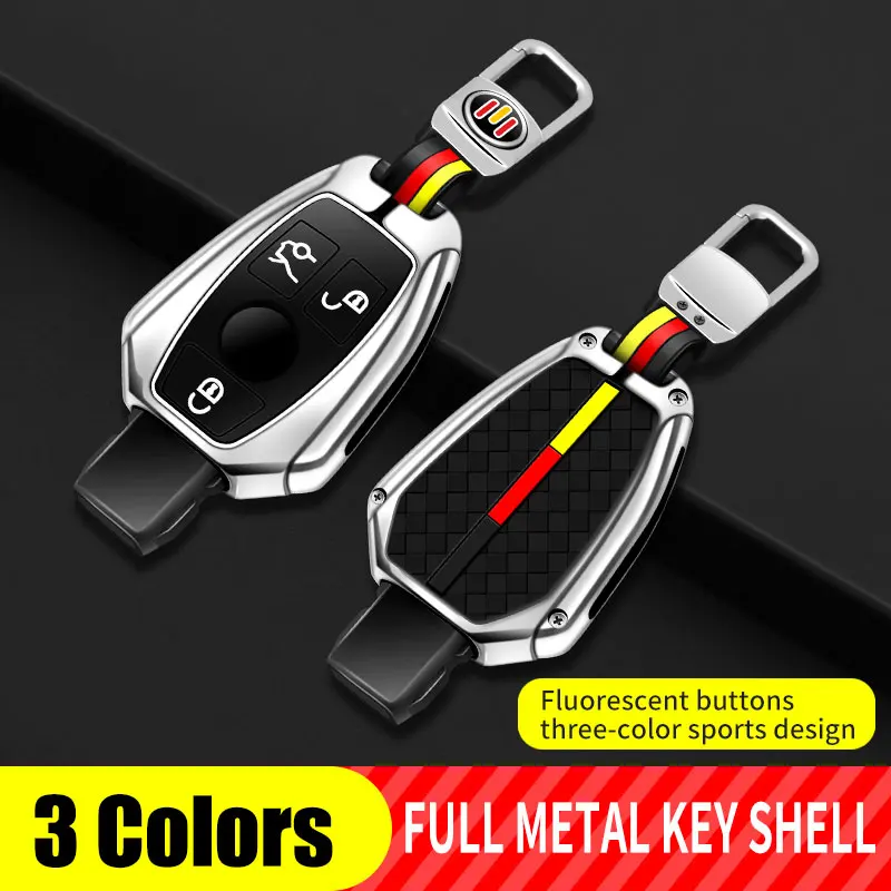 

Car Key Cover Bag Key Chain Case Aluminum Alloy Remote Holder Accessories For Mercedes Benz CLS CLA GL R SLK AMG A B C S Class