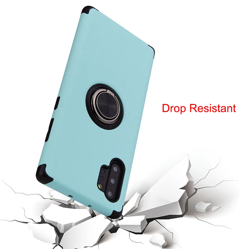 2019 Case for Samsung Note 10 Plus Phone Funda New Arrival Original Soft TPU PC Back Full Cover Metal Ring Bracket ShockProof |