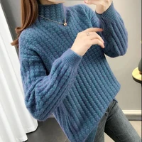 blue knitted women sweaters big size fall winter thicken fashion pullovers long sleeve autum new ladies oversized sweater green