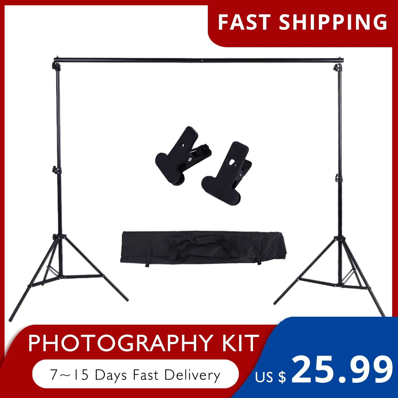 Andoer фото студия фон Поддержка комплект перекладин с двумя зажимами для студии