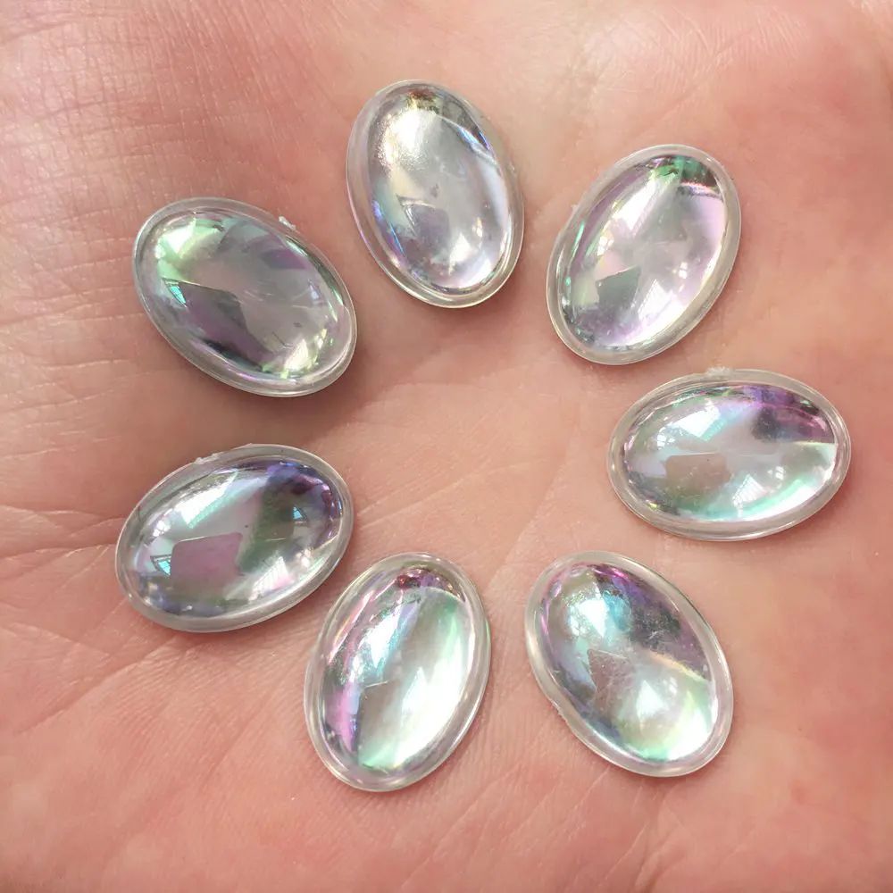 Новые 40 шт AB акриловые 13*18 мм овальные прозрачные плоские стразы скрапбук DIY