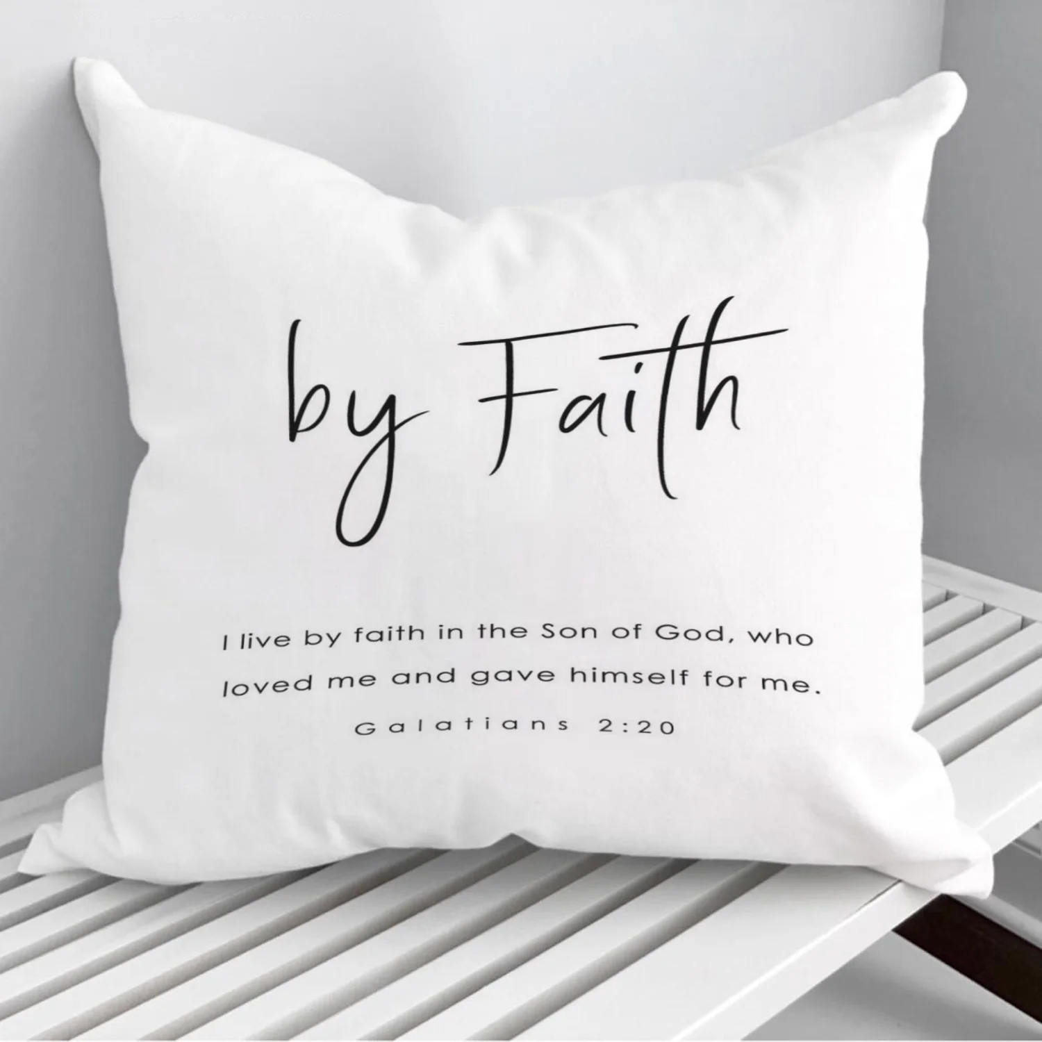 

By Faith Pillowcase Decorative Sofa Cushion Case Bed Pillow Cover Home Decor Car Cushion Cover 45*45cm