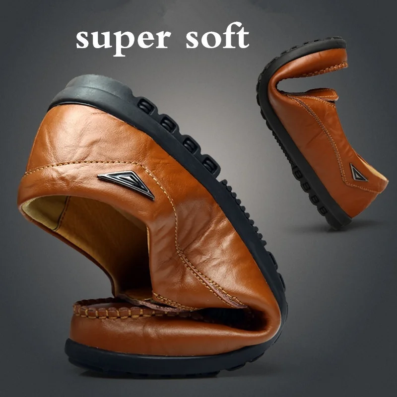 

High Quality Leather Men Shoes Loafers Luxury Mens Casual Shoes Winter Moccasins Shoes Men Warm Fur Slip on Borwn Driving Shoes