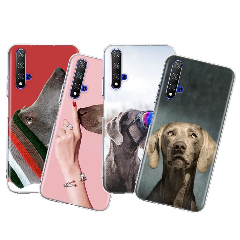 

Weimaraner Dog Fashion Silicone Cover For Honor 20 30 20S 20E 30i 30S V20 V30 Lite Pro Plus 5G Transparent Phone Case