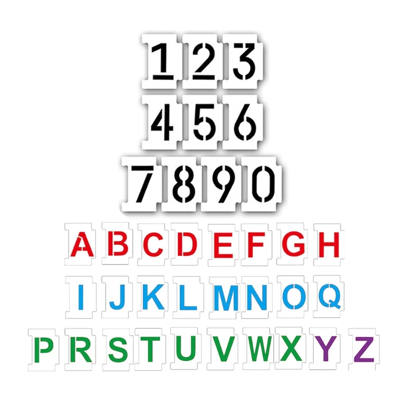 

1XCE Alphabet Number Stencils 4 Inch 36 Pack Letters Numbers Stencil Templates for Chalkboard Signs Wood Wall Art