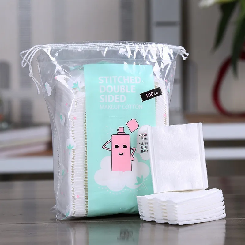 100 шт. двухсторонние 3 слойные хлопковые подушечки для макияжа герметичные