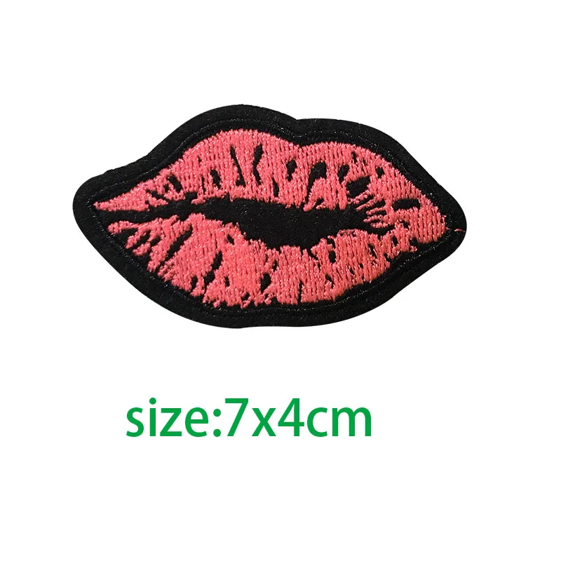 Вышитая аппликация в виде губ поцелуй Smooch любовь икона нашивки для одежды сделай