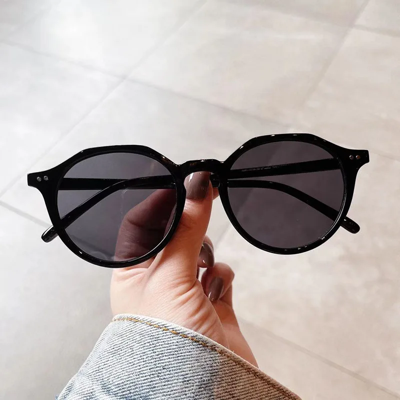 VWKTUUN Круглые Солнцезащитные очки женские винтажные большие солнцезащитные с