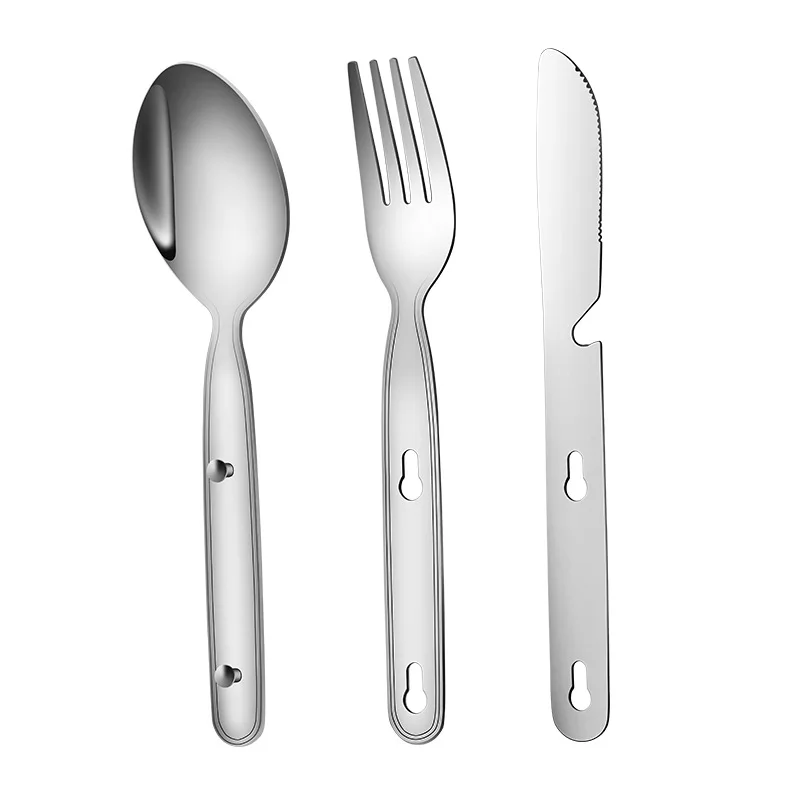 

Stainless steel folding knife, fork and spoon, multi-functional portable, removable tableware for outdoor picnic, party