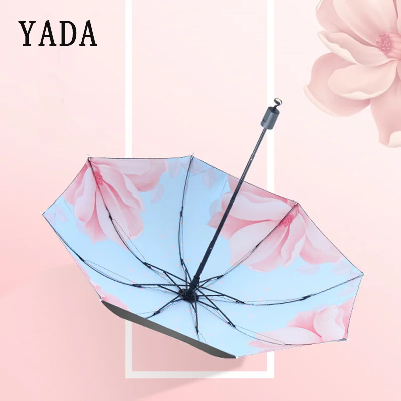 

YADA Fashion Flowers Umbrella Rain Women Flower Floral UV Foldable Umbrella Parasol For Women Windproof Umbrellas Female YS791
