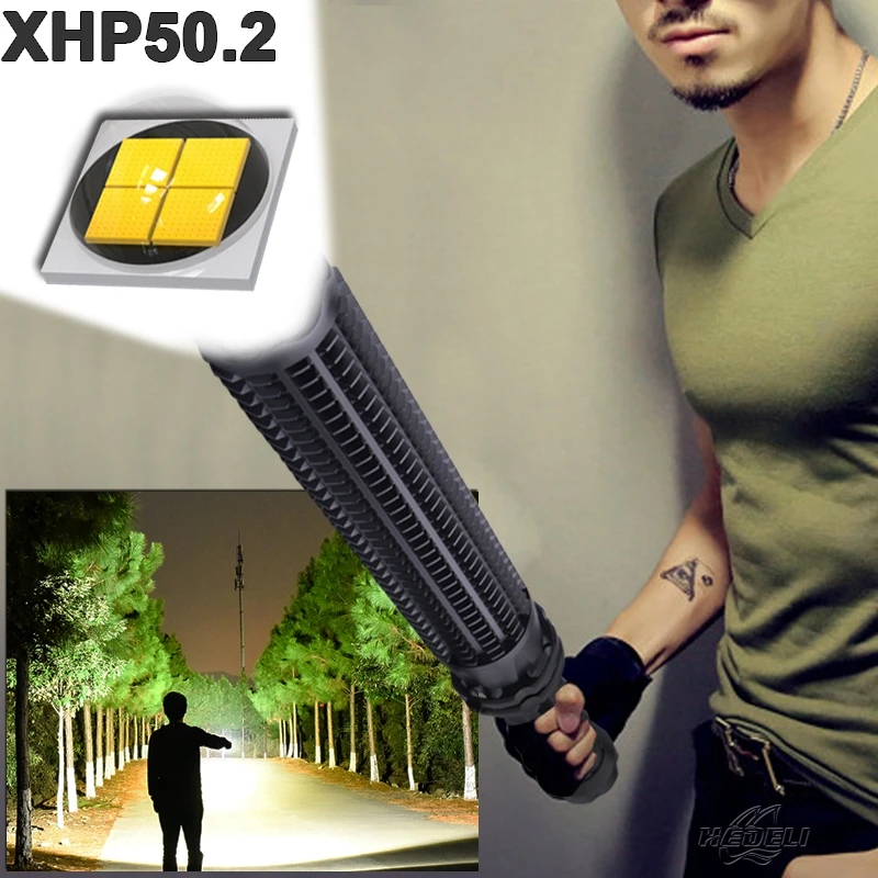 

Super XHP50 Flshlight Telescopic Baton Police Baton Defense Torch Hunting Police Flashlight 36W T6 LED Flashlight Mace Baseball