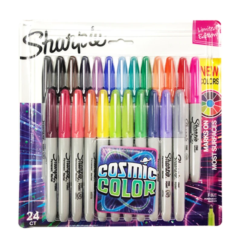 24 Colors Set 12/24 цветов/коробка масло Американский Sanford Sharpie перманентные маркеры, экологически чистый маркер, Перманентный Маркер - Цвет: 24 Colors Set