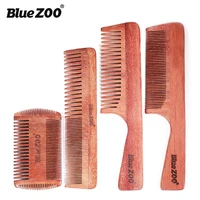 bluezoo hairdressing beard beard care coarse tooth fine tooth grip long comb red sandalwood comb family 4 styles