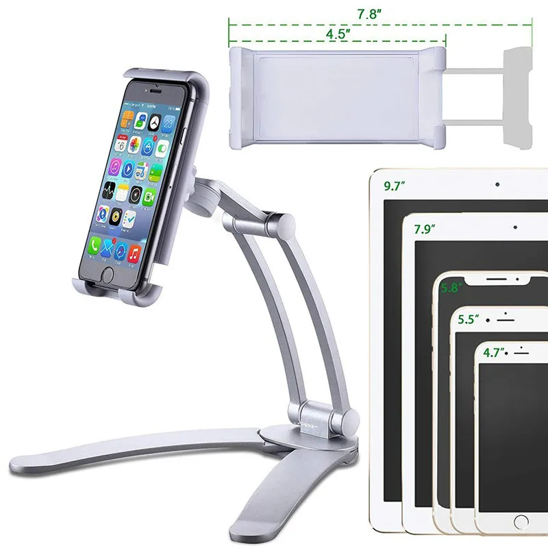 

Tablet Stand Wall Desk Tablet Mount Stand For 5-10.5 inch for ipad 9.7 10.5 inch Width Tablet Metal Bracket Smartphones Holders