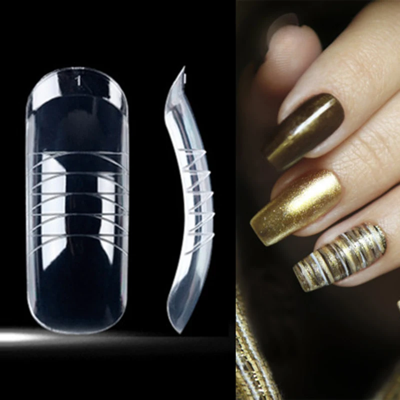 

Fake Tips Mold Dual Nail Forms False Nail Tips Art Reusable Clear Manicure Tools For Extension Acrylic UV Gel System Tool