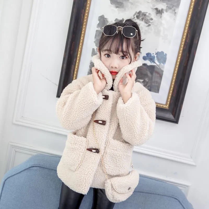 

Girls' Coat Kids Jacket Underwear 2021 Beauty Plus Velvet Thicken Warm Winter Autumn School Cotton Fleece Children's Clothing