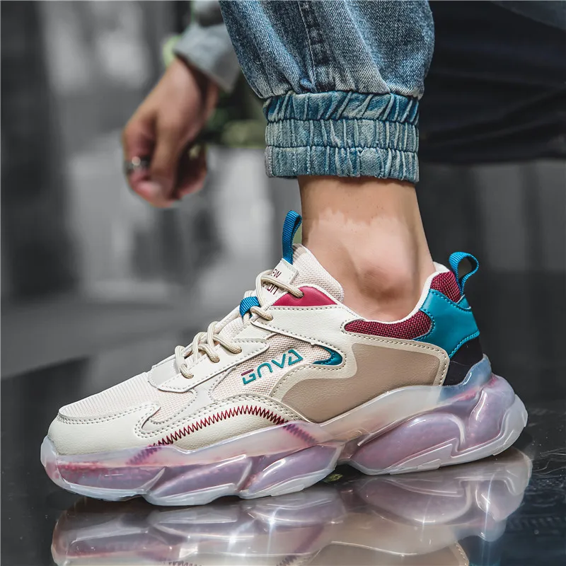 

Sneakers Men Mesh Breathable Non-slip Running Sports Shoes Light Thick Sole Hole Breathable Shoes Athletic Sneakers Men Shoes