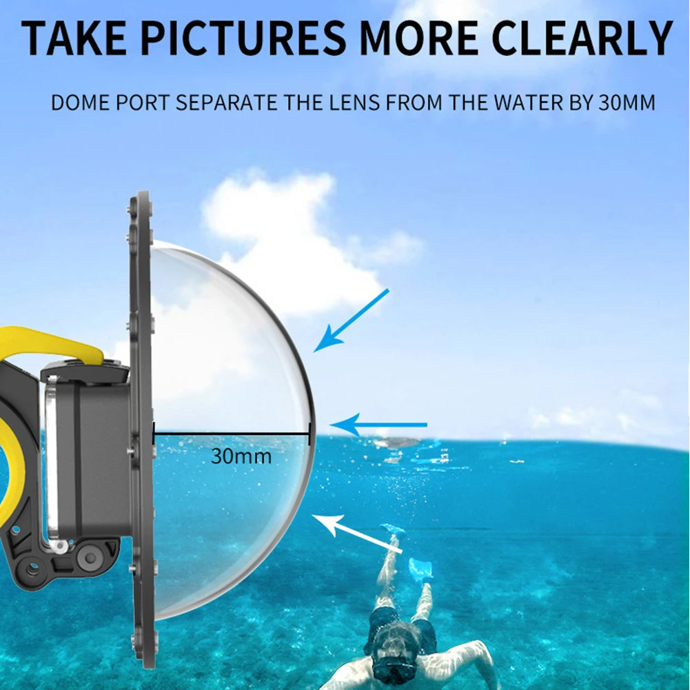 

30M Water-repellent Diving Cage Housing Swimming Case Box With Floating Handle Trigger For GoProHERO8 Camera Supplies