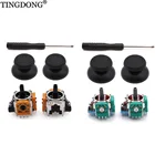 Для Dualshock 4 PS4 PRO Slim контроллер 3D аналогового стика 3 Pin Сенсор модуль потенциометр с ThumbSticks шапки для играть PS5