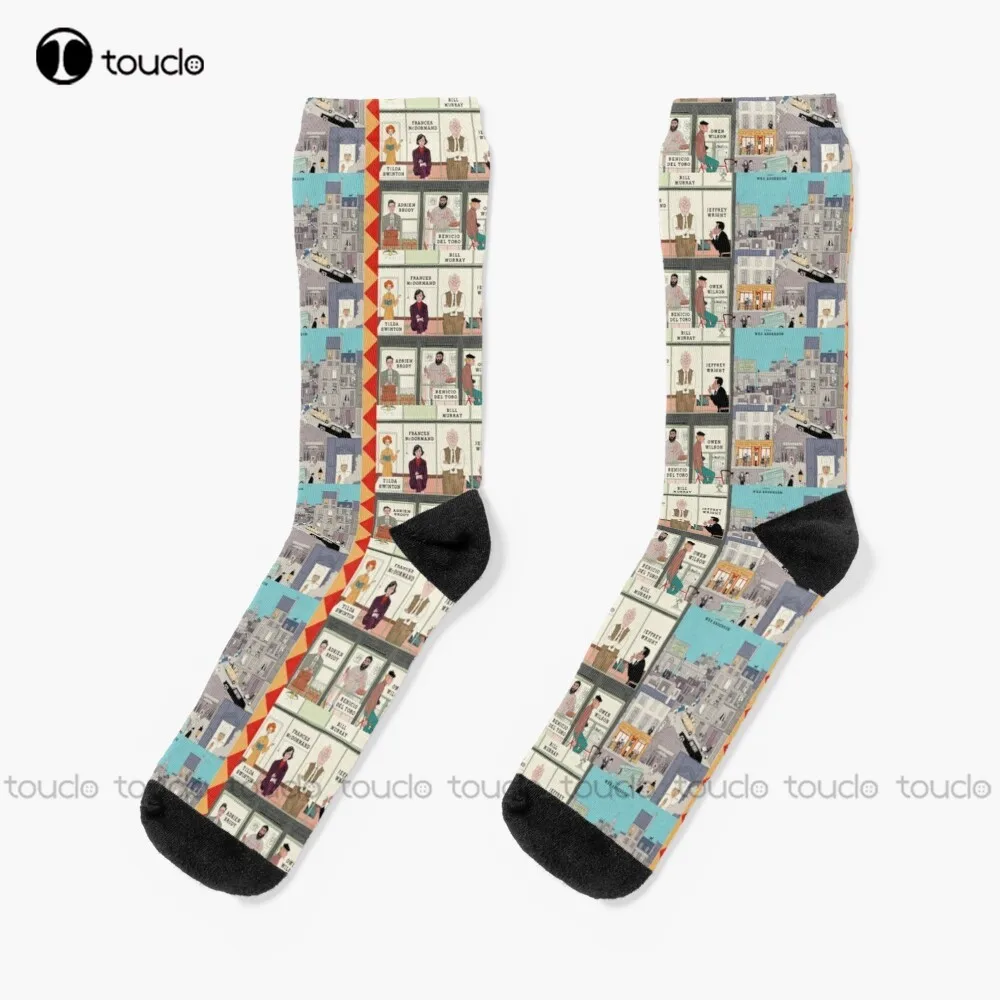 

The French Dispatch Wes Anderson Movie Socks Football Socks Men Personalized Custom Unisex Adult Teen Youth Socks Funny Sock