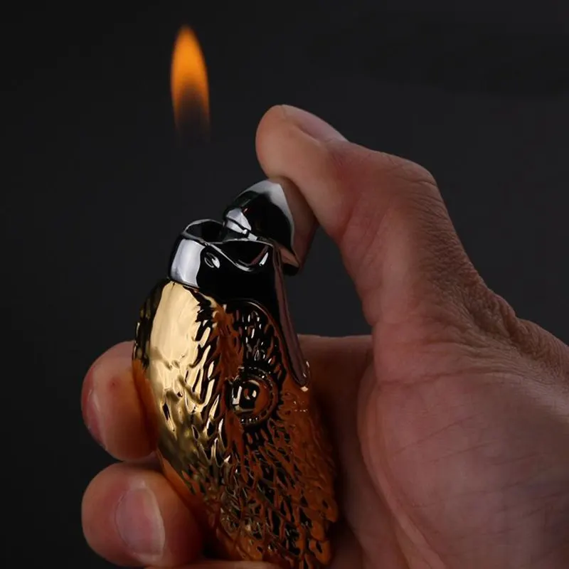 New 2020 Eagle Head Metal Butane Gas Lighter Crafts Creative Personality Inflatable Free Fire Gadgets For Man | Дом и сад