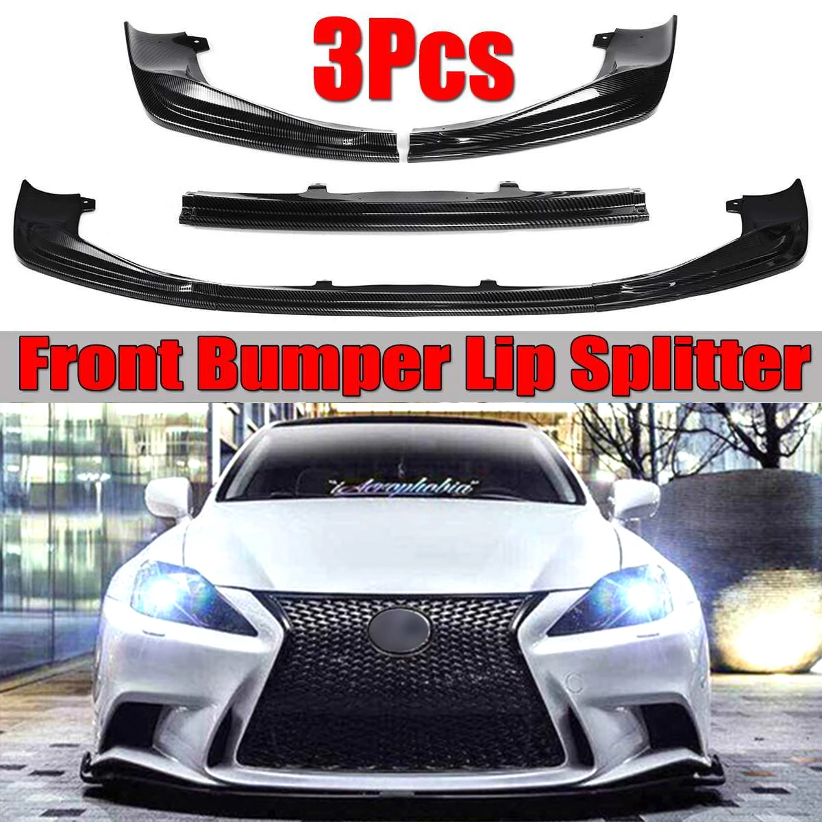 Новинка 3 шт. автомобильный разветвитель для переднего бампера комплект губ