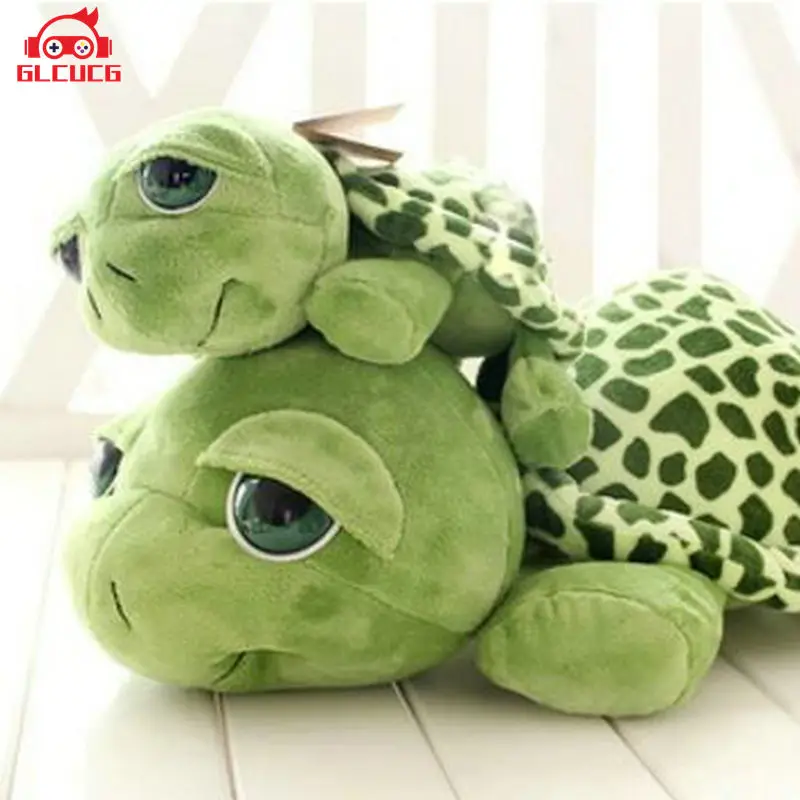 

GLCUCG Cute Baby Super Green Big Eyes Stuffed Tortoise Turtle Animal Plush Baby Toy Gift Hot 20CM