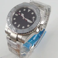 40mm black sterile dial sapphire glass date ceramic bezel luminous glass back nh35a miyota 8215 automatic movement mens watch