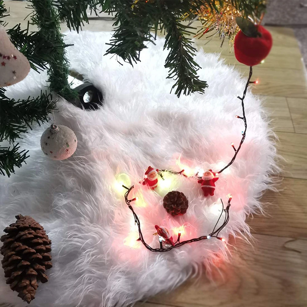 Christmas Tree Decor Snowflake White Skirt Fur For Xmas Decorations Home | Дом и сад