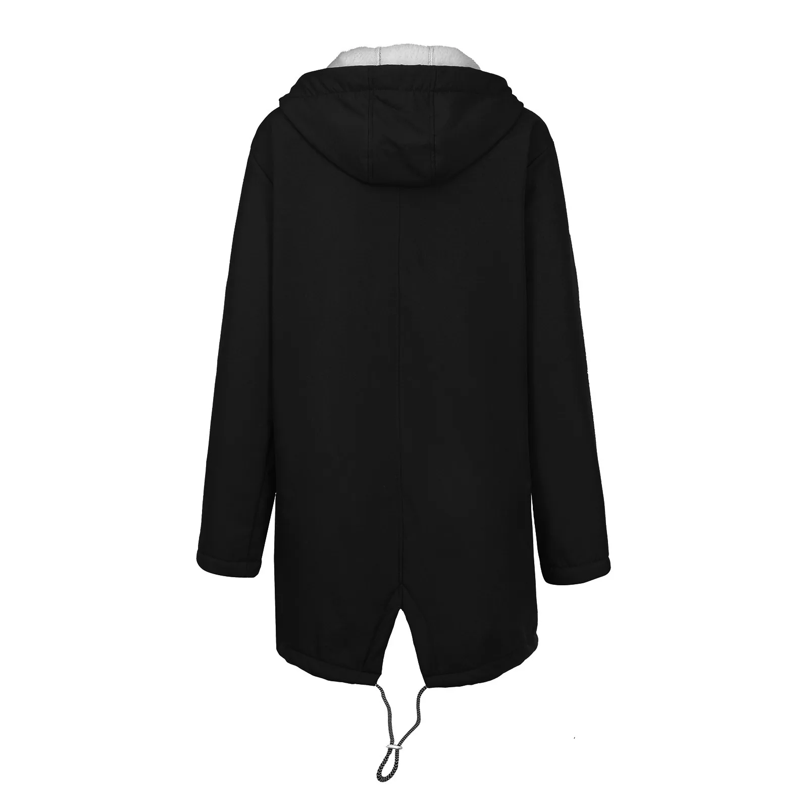 

Women Solid Plush Rain Outdoor Plus Size Hooded Raincoat Windproof Jacket Coat vetement femme woman jacket femme veste