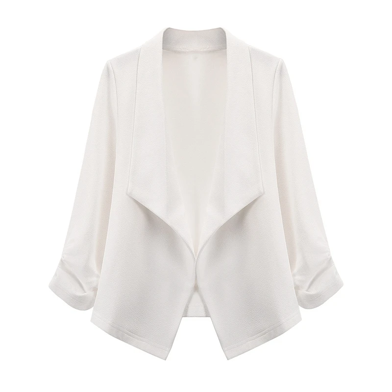 

Women 3/4 Sleeve Blazer Open Front Cardigan Jacket Work Office Blazer