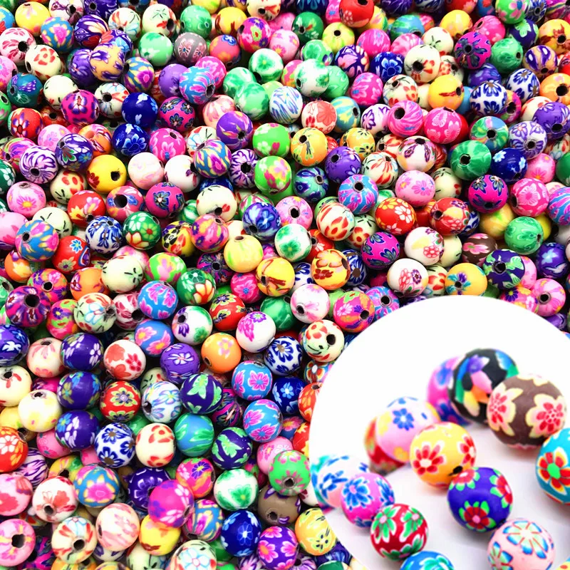 

6/810mm Round Beads Clay Spacer Beads Polymer Clay Beads For Jewelry Making DIY Handmade Accessories
