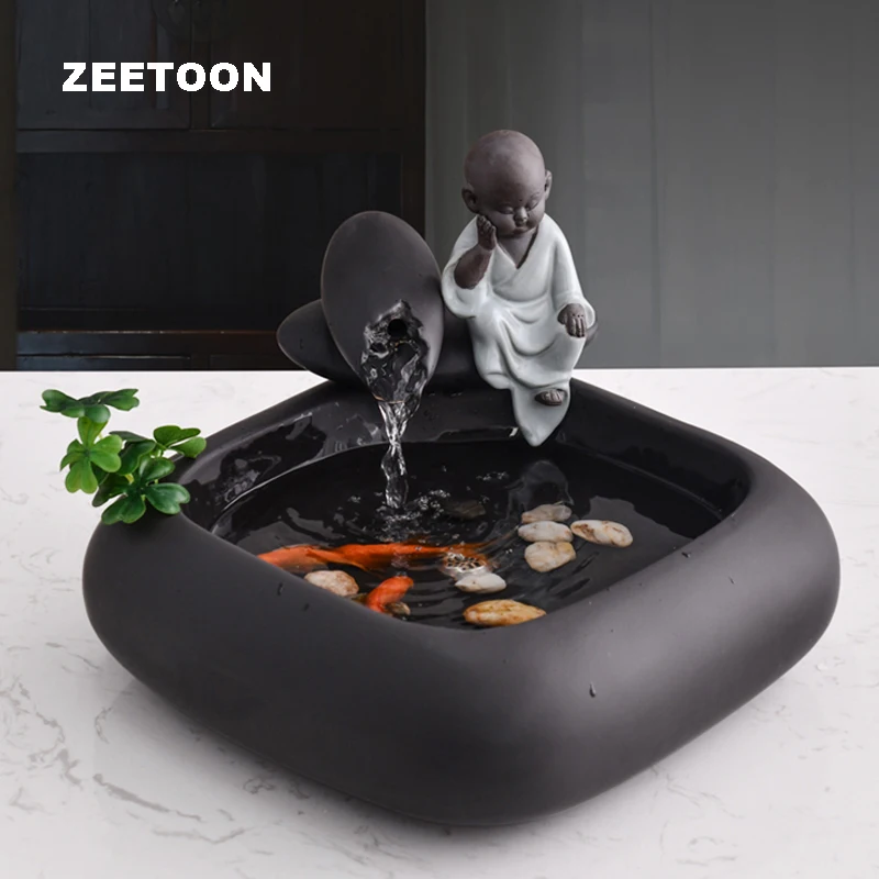 Керамический водный фонтан в китайском стиле 110 В/220 В|Статуэтки и миниатюры| |